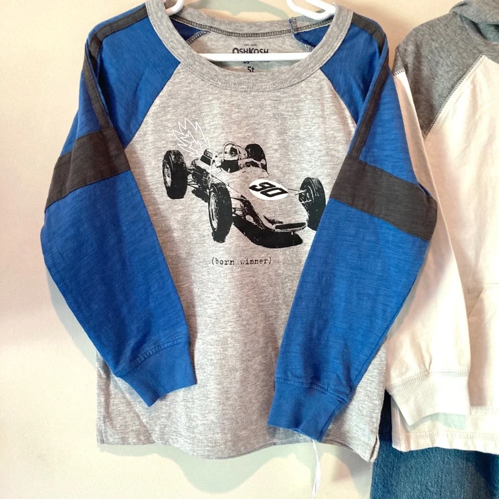 NWT Oshkosh jeans and 2 long sleeve tees Size 5